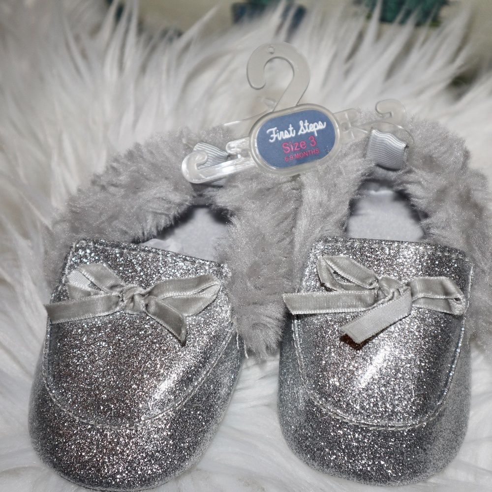 Silver Glitter Moccasins